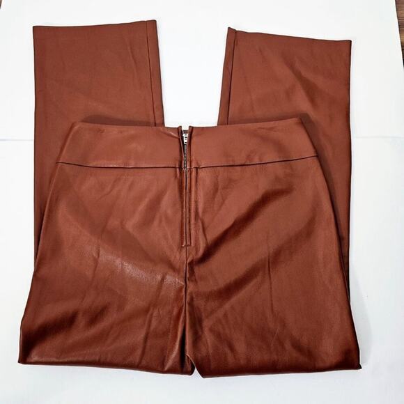 Blank NYC Women's Brown PU Leather High Rise Kick Flare Pants Size 31 NWT - Picture 4 of 12
